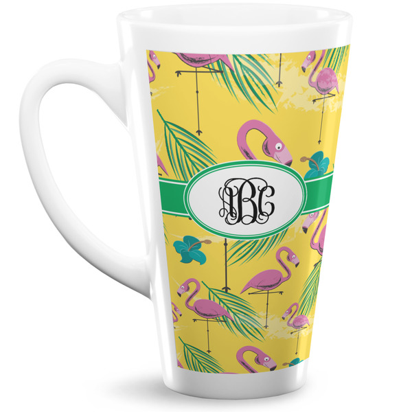 Custom Pink Flamingo 16 Oz Latte Mug (Personalized)