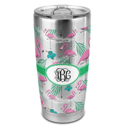 Pink Flamingo 20oz Stainless Steel Double Wall Tumbler - Full Print (Personalized)