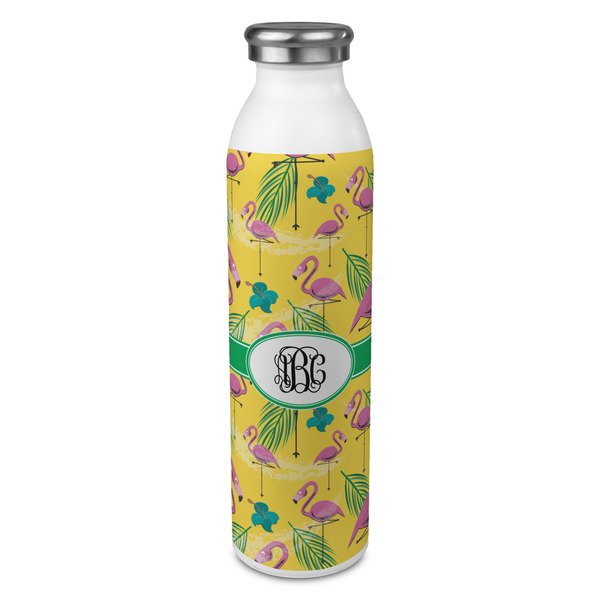 Custom Pink Flamingo 20oz Stainless Steel Water Bottle - Full Print (Personalized)