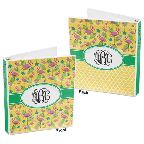 Pink Flamingo 3-Ring Binder Front and Back