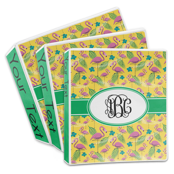 Custom Pink Flamingo 3-Ring Binder (Personalized)