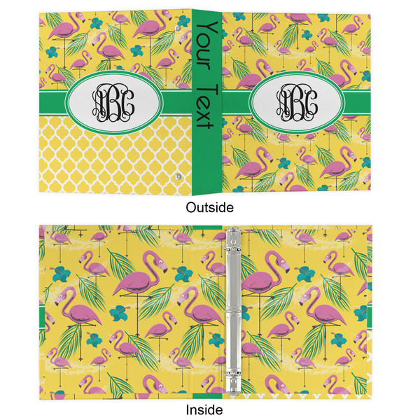 Pink Flamingo 3 Ring Binders - Full Wrap - 1" - APPROVAL