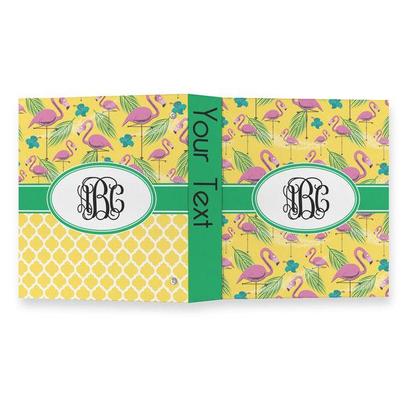 Pink Flamingo 3 Ring Binders - Full Wrap - 1" - OPEN OUTSIDE