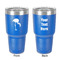 Pink Flamingo 30 oz Stainless Steel Tumbler - Royal Blue - Double-Sided (Personalized)