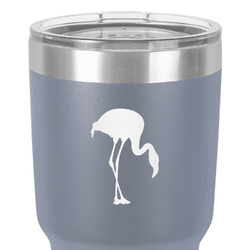 Pink Flamingo 30 oz Stainless Steel Tumbler - Grey - Double-Sided (Personalized)