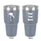 Pink Flamingo 30 oz Stainless Steel Tumbler - Grey - Double-Sided (Personalized)