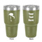 Pink Flamingo 30 oz Stainless Steel Ringneck Tumbler - Olive - Double Sided - Front & Back
