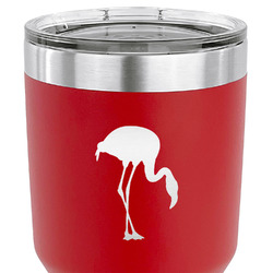 Pink Flamingo 30 oz Stainless Steel Tumbler - Red - Double Sided (Personalized)