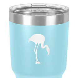 Pink Flamingo 30 oz Stainless Steel Tumbler - Teal - Double-Sided (Personalized)