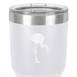 Pink Flamingo 30 oz Stainless Steel Tumbler - White - Double-Sided (Personalized)