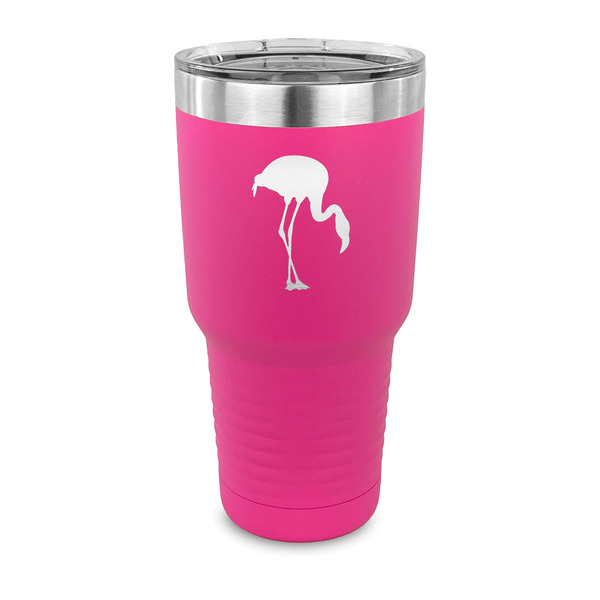 Custom Pink Flamingo 30 oz Stainless Steel Tumbler - Pink - Single Sided