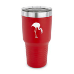 Pink Flamingo 30 oz Stainless Steel Tumbler - Red - Single Sided