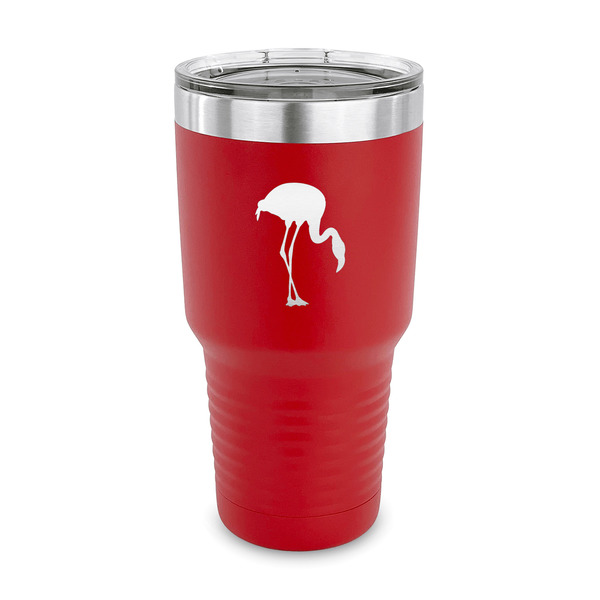 Custom Pink Flamingo 30 oz Stainless Steel Tumbler - Red - Single Sided