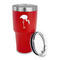 Pink Flamingo 30 oz Stainless Steel Ringneck Tumblers - Red - LID OFF