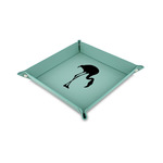Pink Flamingo 6" x 6" Teal Faux Leather Valet Tray