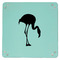 Pink Flamingo 9" x 9" Teal Leatherette Snap Up Tray - APPROVAL