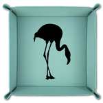 Pink Flamingo Teal Faux Leather Valet Tray (Personalized)