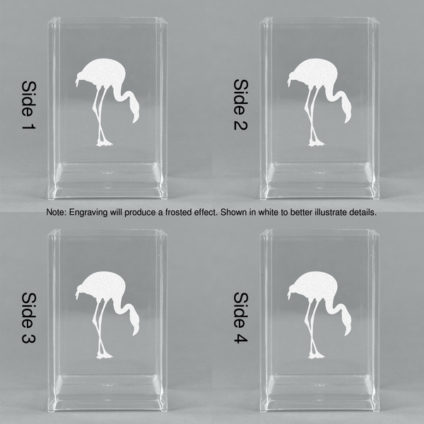 Pink Flamingo Acrylic Pen Holder - All Sides