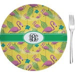 Pink Flamingo 8" Glass Appetizer / Dessert Plates - Single or Set (Personalized)