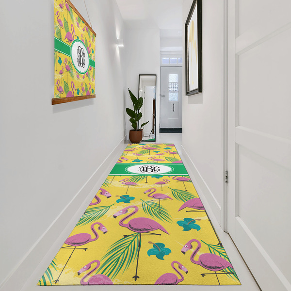 Pink Flamingo Area Rug Sizes - In Context (vertical)