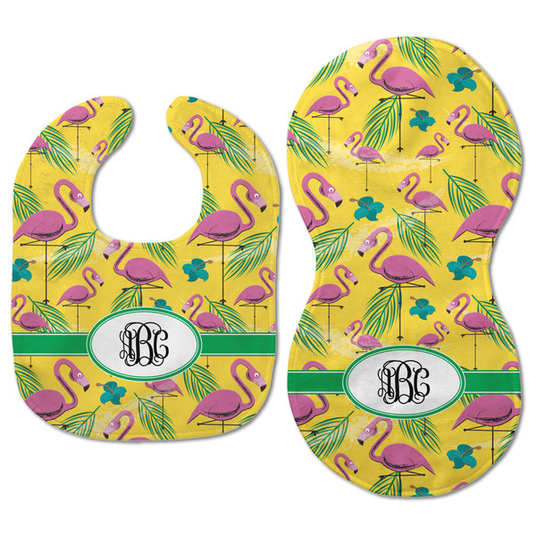 Pink Flamingo Baby Bib & Burp Set - Approval (new bib & burp)
