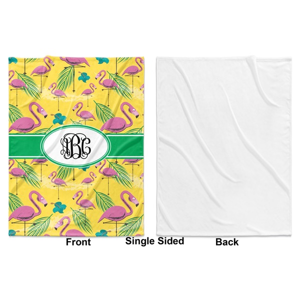 Pink Flamingo Baby Blanket (Single Side - Printed Front, White Back)