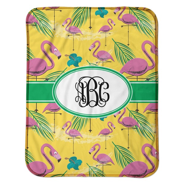 Pink Flamingo Baby Sherpa Blanket - Flat