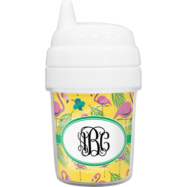 Custom Pink Flamingo Baby Sippy Cup (Personalized)
