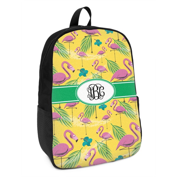 Custom Pink Flamingo Kids Backpack (Personalized)