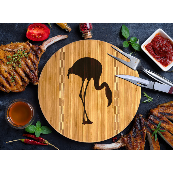 Pink Flamingo Bamboo Cutting Boards - LIFESTYLE