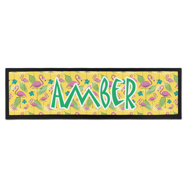 Custom Pink Flamingo Bar Mat - Large (Personalized)