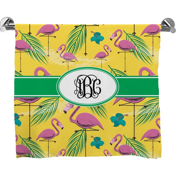 Custom Pink Flamingo Bath Towel (Personalized)