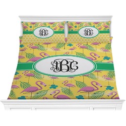 Pink Flamingo Comforter Set - King (Personalized)