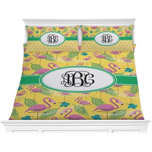 Custom Pink Flamingo Comforter Set - King (Personalized)