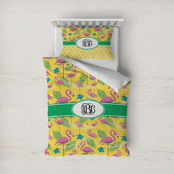 Pink Flamingo Duvet Cover Set - Twin (Personalized)