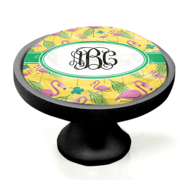 Pink Flamingo Black Custom Cabinet Knob (Side)