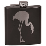 Pink Flamingo Black Flask Set (Personalized)