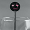 Pink Flamingo Black Plastic 5.5" Stir Stick - Round - Main