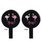 Pink Flamingo Black Plastic 7" Stir Stick - Double Sided - Round - Front & Back