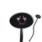 Pink Flamingo Black Plastic 7" Stir Stick - Oval - Closeup
