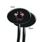 Pink Flamingo Black Plastic 7" Stir Stick - Single Sided - Oval - Front & Back