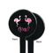 Pink Flamingo Black Plastic 7" Stir Stick - Single Sided - Round - Front & Back