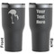 Pink Flamingo Black RTIC Tumbler - Front and Back