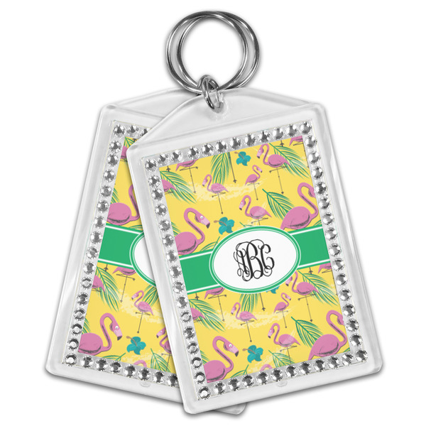 Pink Flamingo Bling Keychain - MAIN
