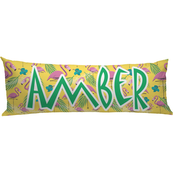 Custom Pink Flamingo Body Pillow Case (Personalized)