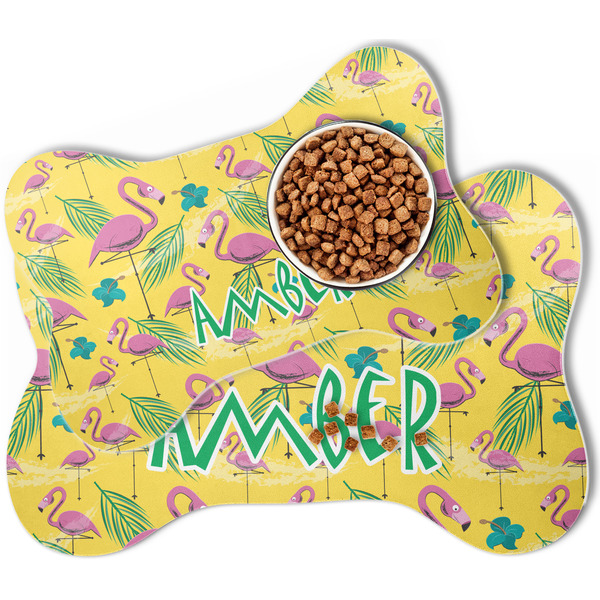 Pink Flamingo Bone Shaped Dog Mats - MAIN