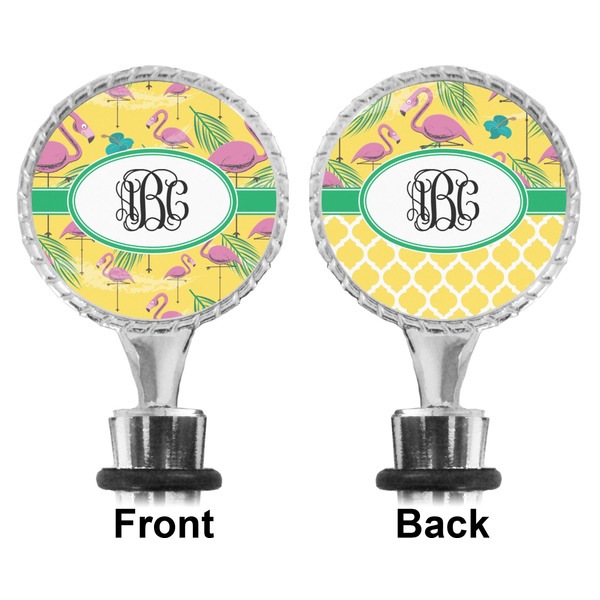 Pink Flamingo Bottle Stopper - Front and Back