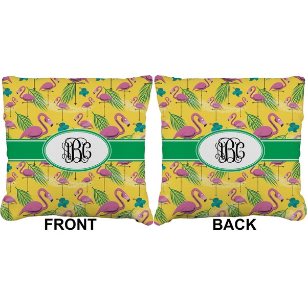 Pink Flamingo Burlap Pillow Approval