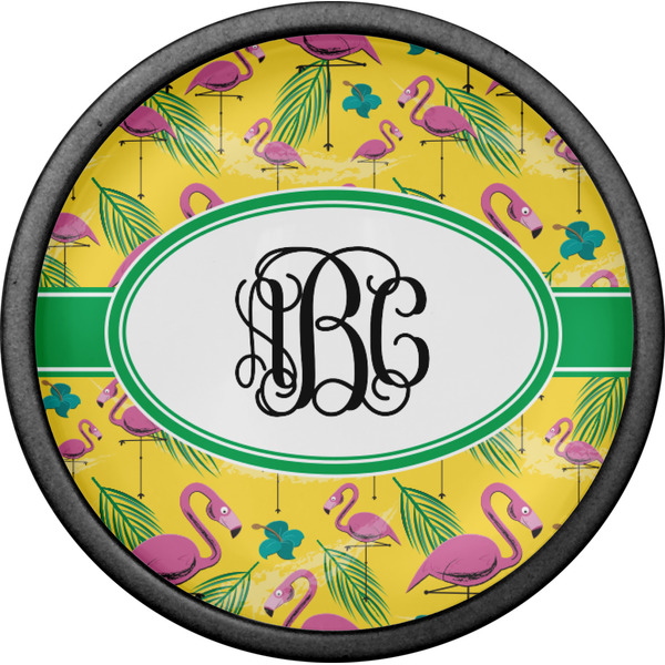 Pink Flamingo Cabinet Knob - Black - Front