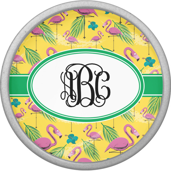 Pink Flamingo Cabinet Knob - Nickel - Front